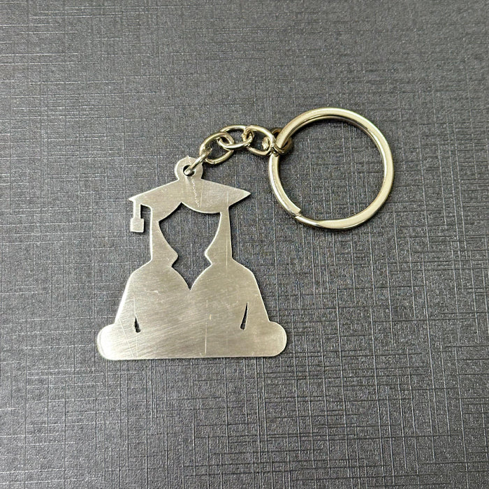 Name Engravable Metal Silver Keyring – Educate Logo