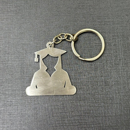 Name Engravable Metal Silver Keyring – Educate Logo