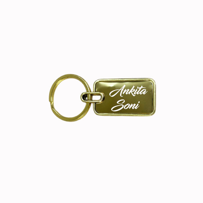 Personalized Double-Sided Metal Rectangle Keychain – M544