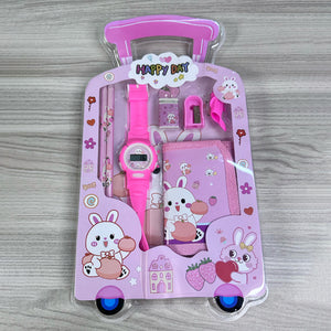 Kids' Stationery Gift Set with Watch & Wallet – Trolley Pack, Fancy Party Favors & Return Gifts (9005)