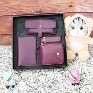 Personalized 3 Fold Men's Wallet 4 IN 1 Wine Combo