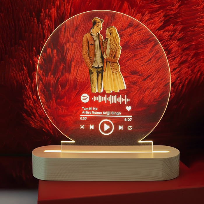 Personalized Name & Photo Couple LED Table Lamp | Customized Photo Night Light for Wedding, Anniversary & Valentine Gift | Romantic Home Décor Gift for Husband, Wife, Boyfriend & Girlfriend