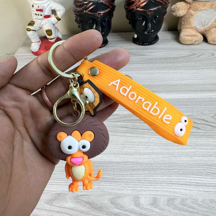 Unleash Your Inner Lion with Our Cute 3D Silicone Keychain – Perfect for Bags & Car Keys