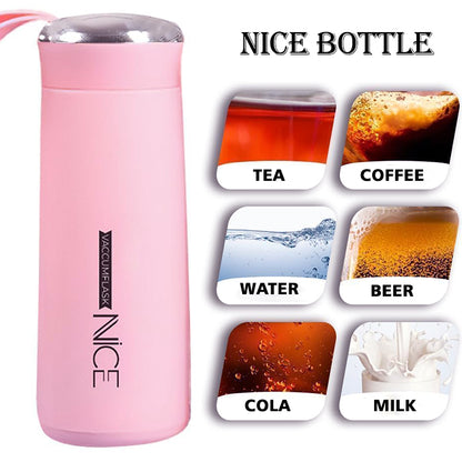 Nice 400ml BPA-Free Water Bottle with Glass Inner Liner & Plastic Outer Shell – Portable, Multicolor Bottle for School, Gym, Home & Office – Unisex Handheld Design (Pack Of 4 Pcs)