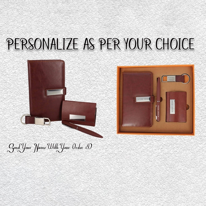 M903 Premium Personalized Brown Diary 4-in-1 Set