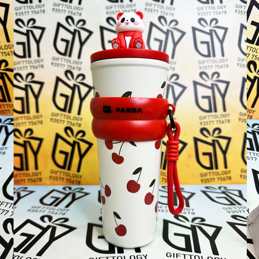 Personalized Panda Stainless Steel Water Bottle – 700ml Leak-Proof Insulated Tumbler with Straw for Travel, Gym & Office