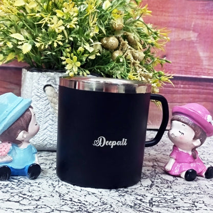Custom Engraved Black Stainless Steel Sobbar Mug – Coffee/Tea Cup (Pack of 1)
