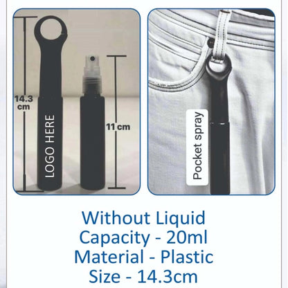 Personalized 20ml Hook Sanitizer Spray Bottles – Black (Set of 5)
