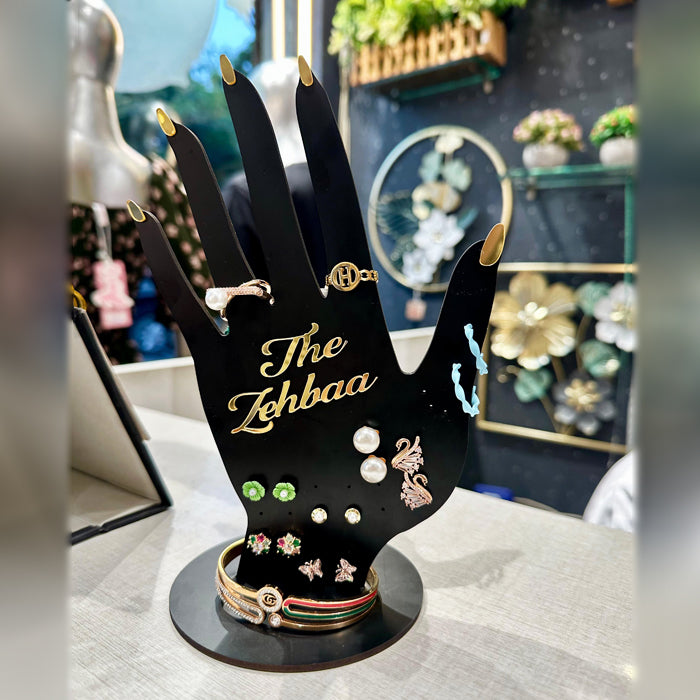 Custom Name Wooden Jewellery Display Hand – Ring, Bracelet & Accessory Holder