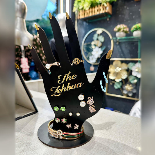 Custom Name Wooden Jewellery Display Hand – Ring, Bracelet & Accessory Holder