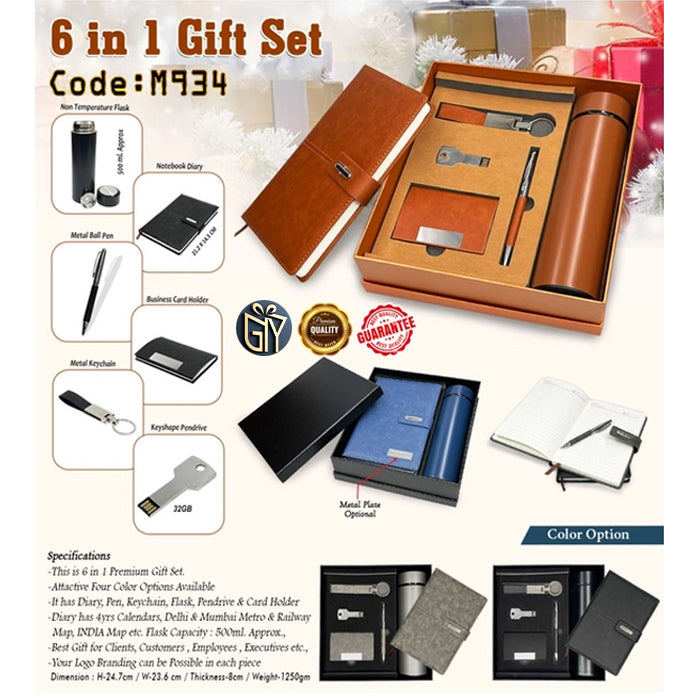 Personalized 6 In 1 Diary Gift Set - M934