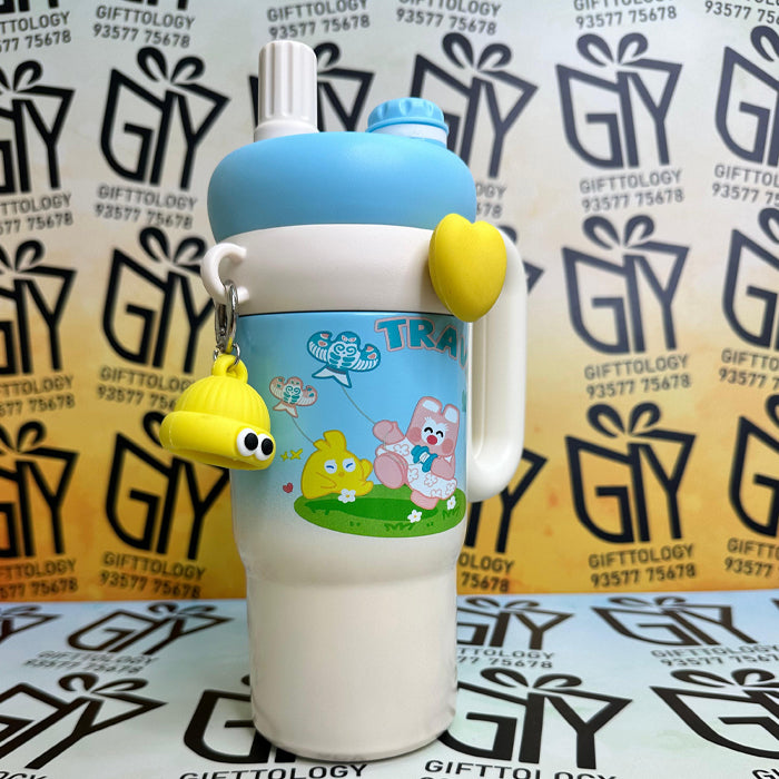 Personalized 800ml Rainbow Water Bottle with Straw for Kids – Cute & Colorful Tumbler
