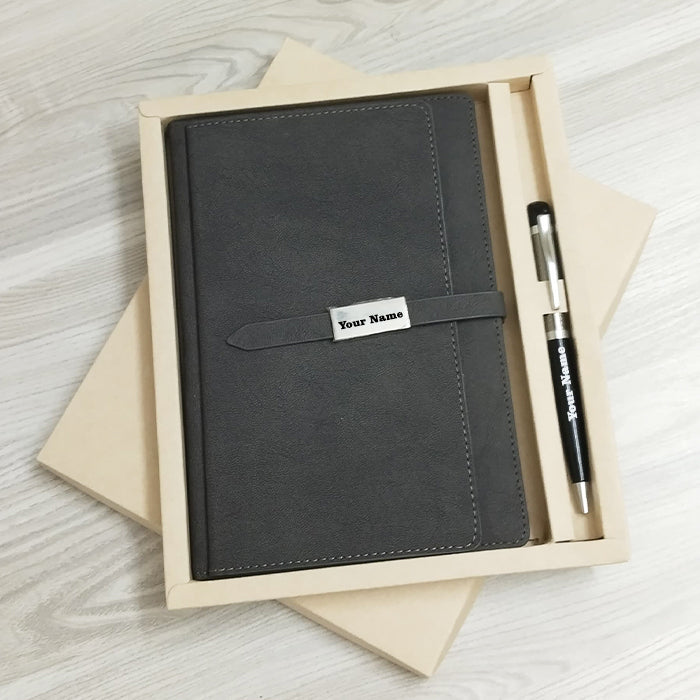 Customizable Professional Diary Pen Black 2in1  Set M1057