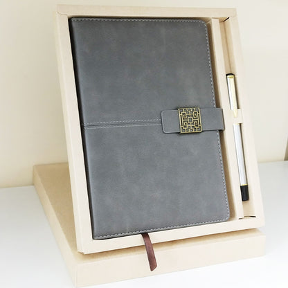 Personalized Name and Logo Grey Diary Pen 2in1 Set M1043