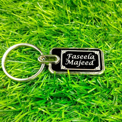 Personalized Double-Sided Metal Rectangle Keychain – M544