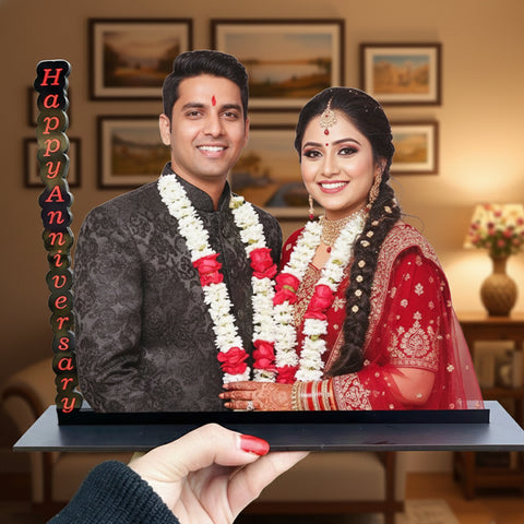 Personalized Couple Photo Frame Gift for Anniversary, Birthday & Wedding | Customized Valentine’s Day Photo Framer for Husband, Wife, Boyfriend & Girlfriend Size (9.5x8.5 inch) — view 1