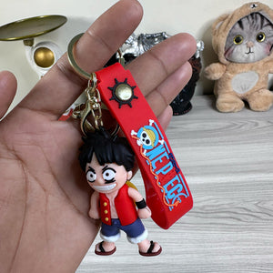 One Piece Luffy 3D Silicone Keychain | Anime Character Collectible