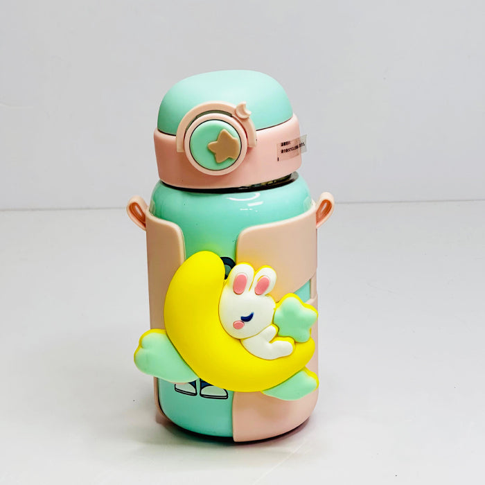 Personalized 500ml Moon Design Insulated Stainless Steel Water Bottle with Strap – Double Wall, School & Travel - (LK22202)