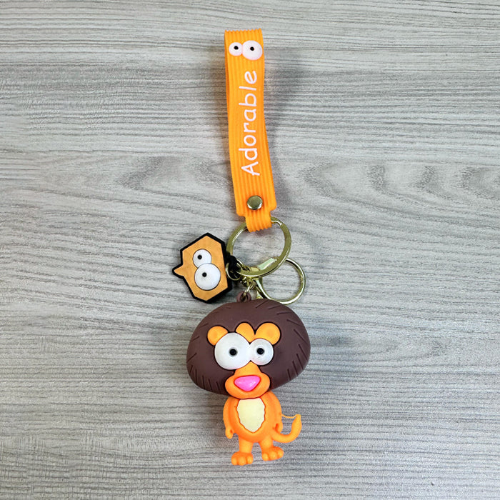 Unleash Your Inner Lion with Our Cute 3D Silicone Keychain – Perfect for Bags & Car Keys