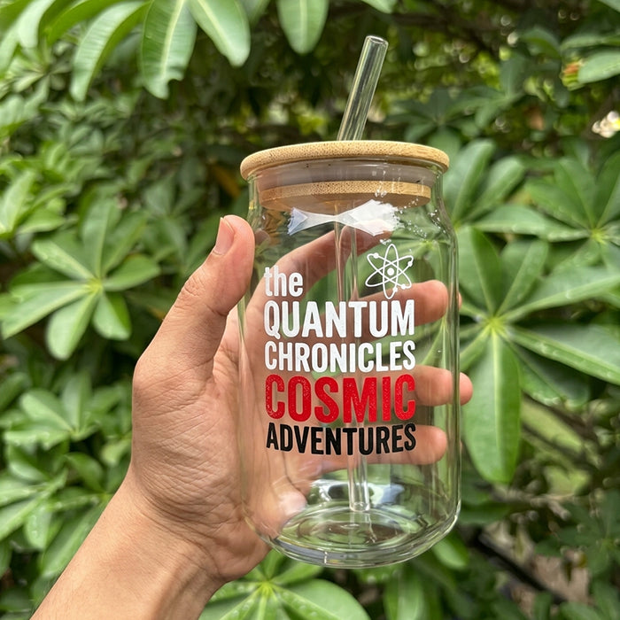Customizable Sipper Can Tumbler Glass Cup with Bamboo Lids and Straws - 350ml, Drinking Glass Tumbler Cup for Iced Coffee, Beer, Soda, Juice, Smoothies & Cold Beverages