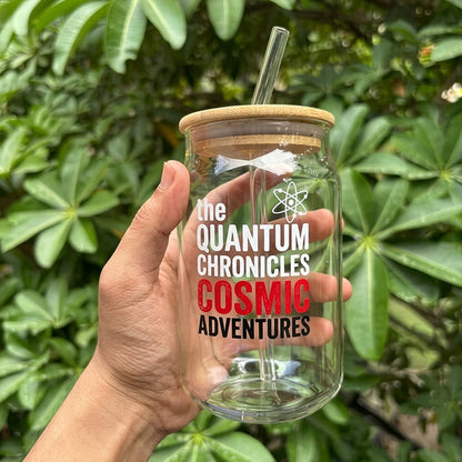 Customizable Sipper Can Tumbler Glass Cup with Bamboo Lids and Straws - 350ml, Drinking Glass Tumbler Cup for Iced Coffee, Beer, Soda, Juice, Smoothies & Cold Beverages