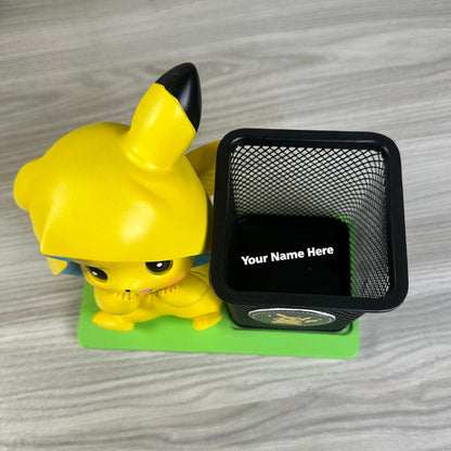 Smiling Pikachu Pen Holder – Custom Engraved with Your Name