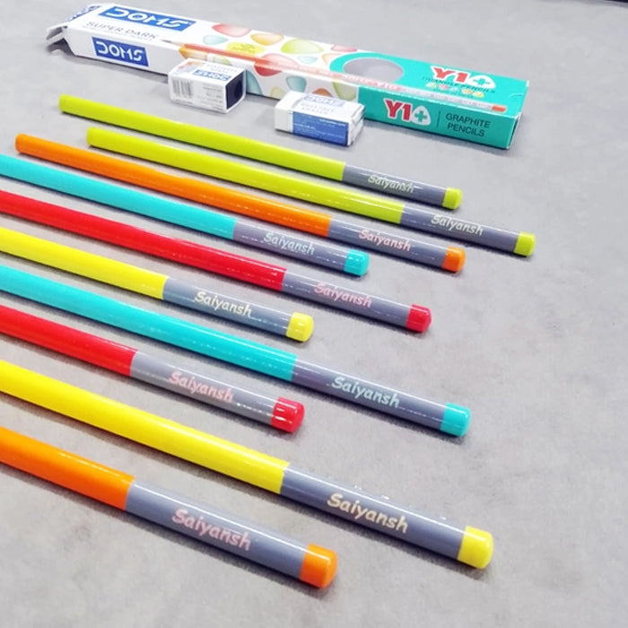 Custom Name Engraved Doms Triangle Y1+ Pencils Set – Super Dark