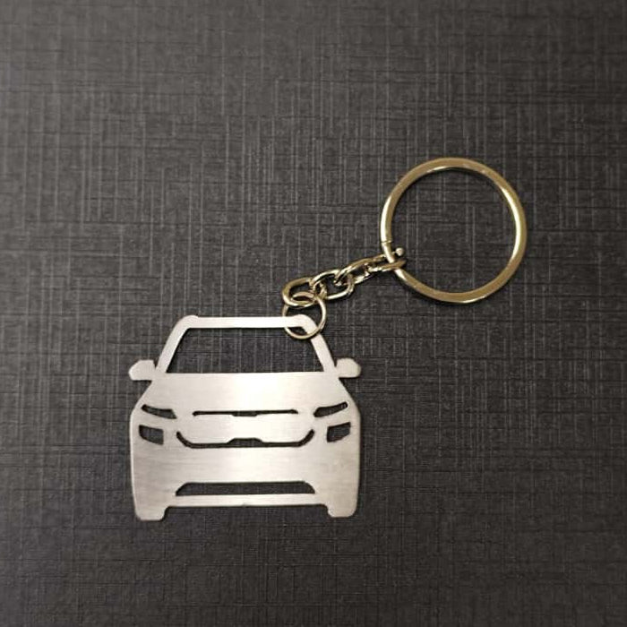 Name Engravable Metal Silver Keyring – Car Logo