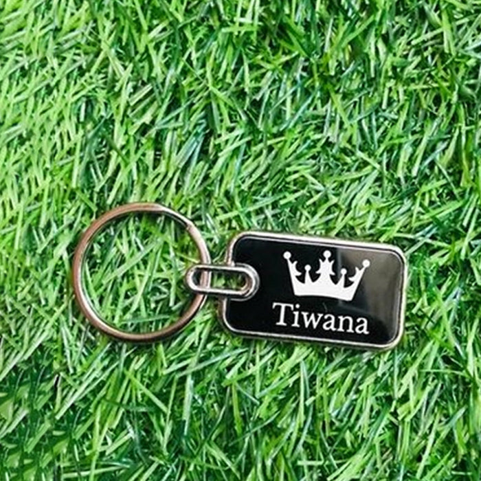 Personalized Double-Sided Metal Rectangle Keychain – M544