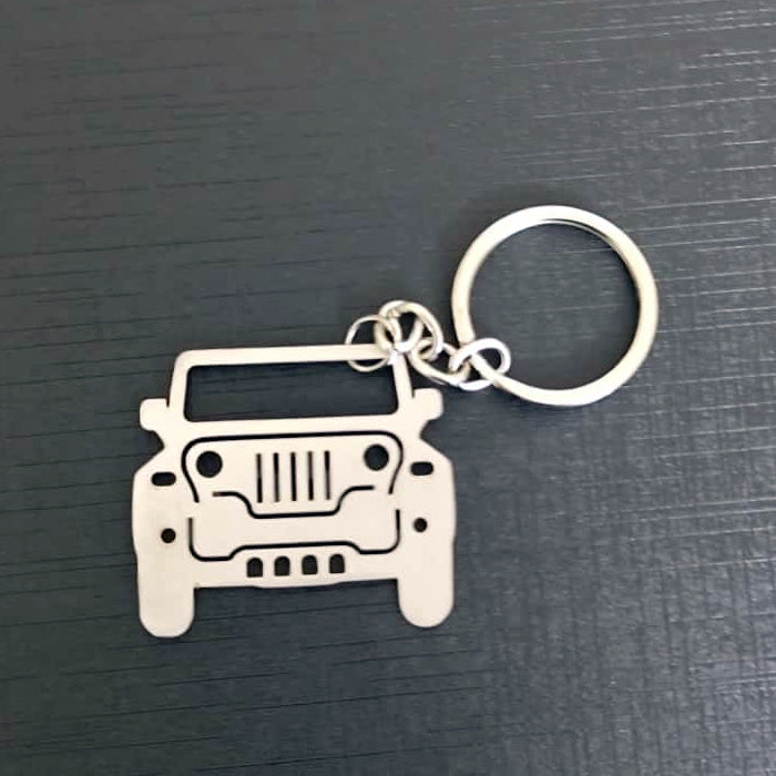 Name Engravable Metal Silver Keyring – THAR Logo