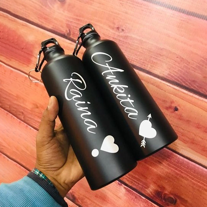 Personalize Your Hydration! Engravable Black Bottle (M-140) – Stylish & Customizable 750ml Aluminium Bottle