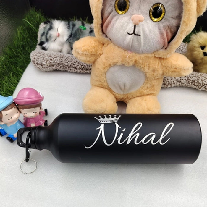 Personalize Your Hydration! Engravable Black Bottle (M-140) – Stylish & Customizable 750ml Aluminium Bottle