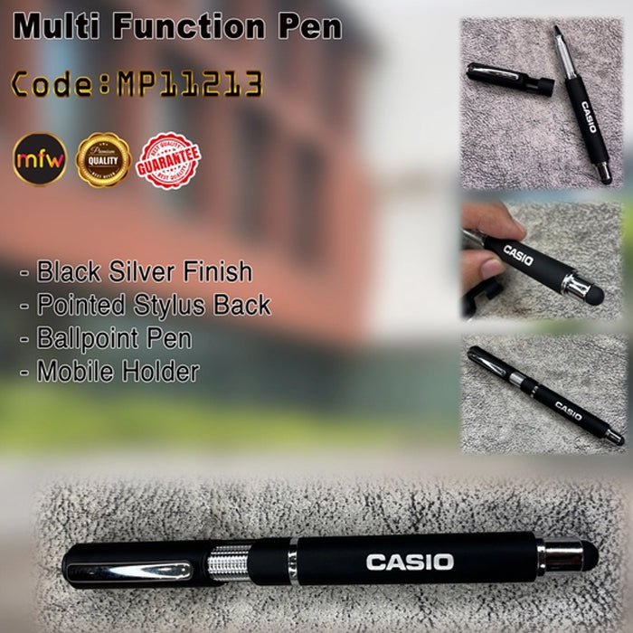 MP11213 Stylish Multi-Utility Black Pen with Custom Engraving