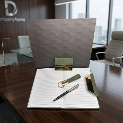 Personalized Green 4-in-1 Premium Executive Corporate Gift Set with Customized Diary, Metal Pen, Card Holder & Keychain | Business Gift for Employees, Clients, Executives, Welcome Kits, Corporate Events, Diwali & Bulk Gifting – MP4921