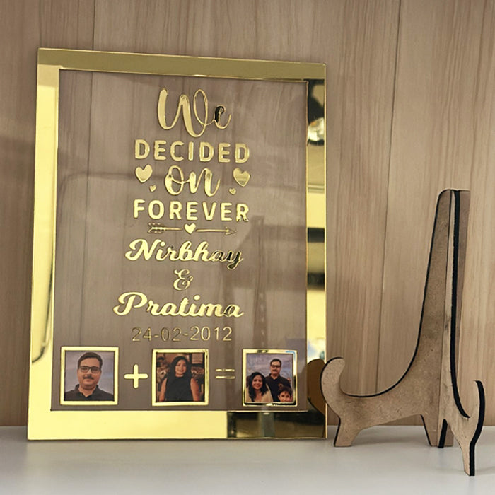 Customized Acrylic Fingerprint Couple Frame – Unique Wedding & Anniversary Gift (21 cm X 29.7 cm, Transparent)