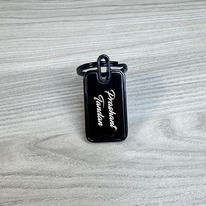 Personalized Double-Sided Metal Rectangle Keychain – M544