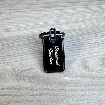 Personalized Double-Sided Metal Rectangle Keychain – M544