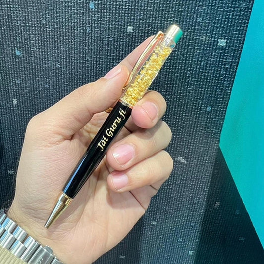 Unleash the Glamour with the Personalized Name Engraved Golden Zari Pen