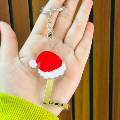 Personalized Merry Christmas Acrylic Letter Keychain – Custom Name Initial A to Z Gift