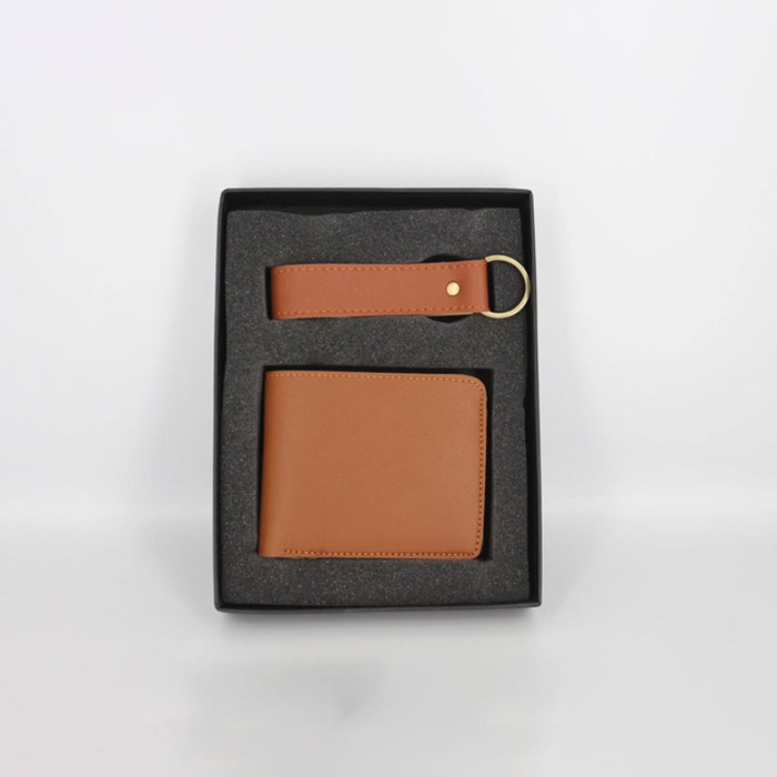 Men’s Wallet & Keyring 2-in-1 Gift Set – Personalized with Name & Charm