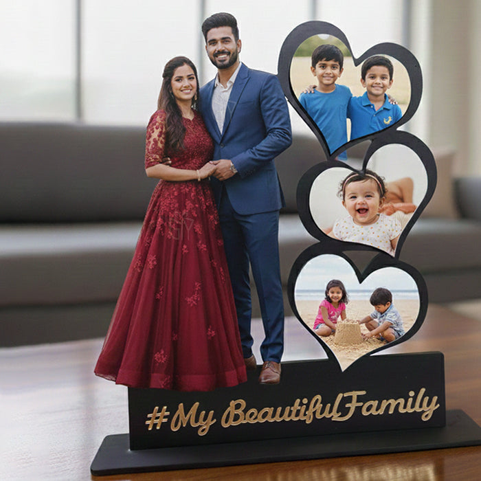 Personalized Premium Wooden Cutout Photo Frame Standee – Custom Photo Gift for Birthday, Anniversary, Wedding & All Occasions (8×10 Inch)
