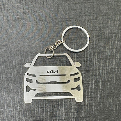 Name Engravable Metal Silver Keyring – KIA Car Logo