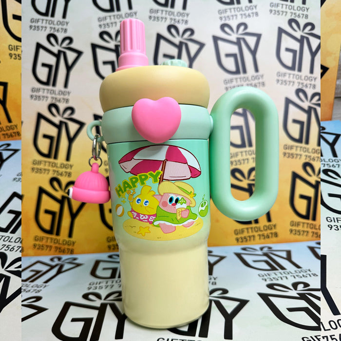 Personalized 800ml Rainbow Water Bottle with Straw for Kids – Cute & Colorful Tumbler