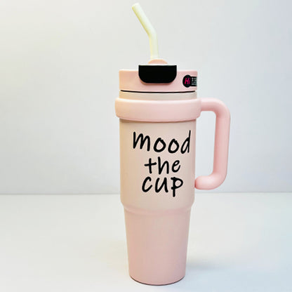 Custom Engraved 900ml Stainless Steel Tumbler with Handle – Double Wall Insulated Cup with Straw for Home, Gym & Office - M001