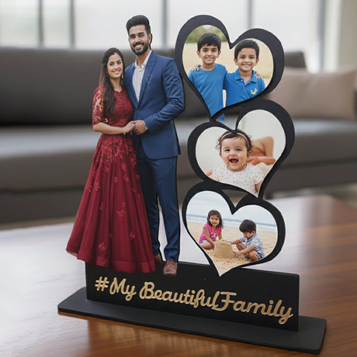 Personalized Premium Wooden Cutout Photo Frame Standee – Custom Photo Gift for Birthday, Anniversary, Wedding & All Occasions (8×10 Inch)