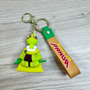 Kung Fu Panda 3D Silicone Keychain – Cute Cartoon Keyring Gift