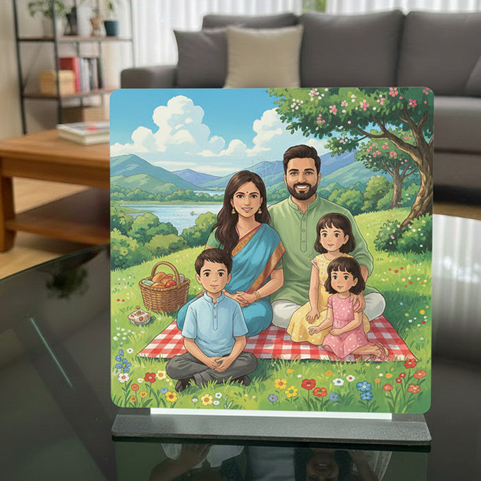 Personalized Sublimation Wooden Table Photo Frame with Elegant Black Base | Custom Photo Printing | Perfect Gift for Anniversary, Birthday & Home Décor (8×8 Inch) — view 3