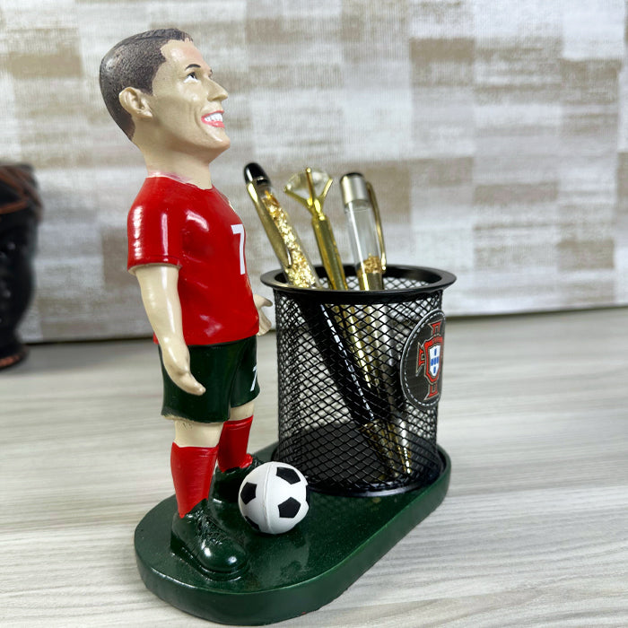 Ronaldo-Inspired Desk Companion – Personalized Pen Holder for Football Fans