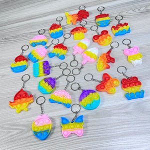 Colorful Puppet Keychain Set of 6 Different Unique Designs for Kids & Party Favors