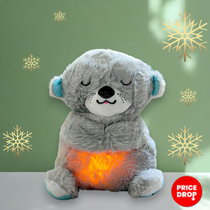 Grey Breathing Teddy Bear with Music for Baby Sensory Sleep – Rhythmic Soft Toy with Lights and Gentle Breathing Motion | Ideal Gift for Kids